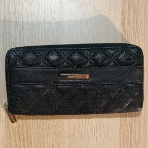 Anne Klein Black Textured Wallet